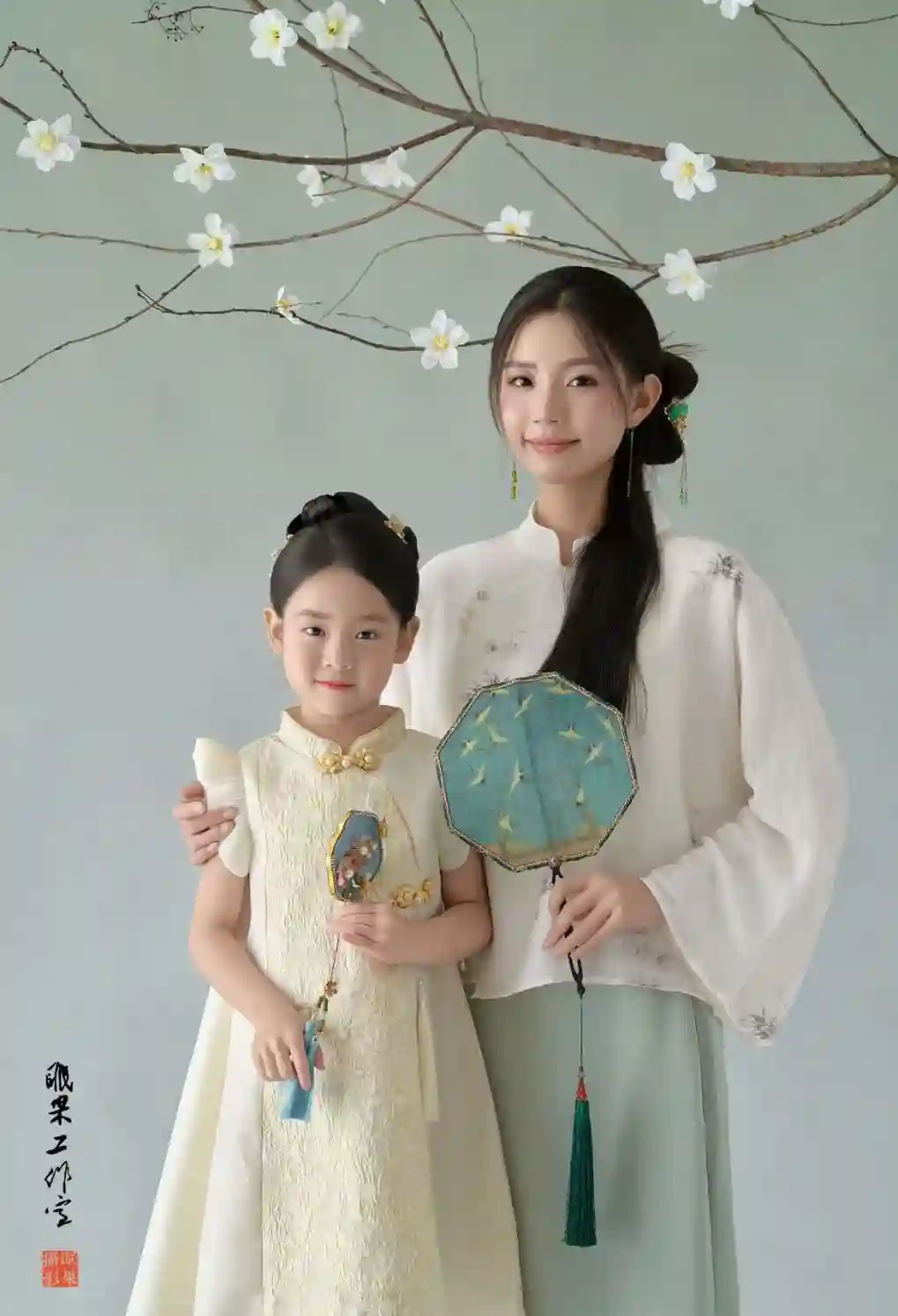 母女国风亲子摄影作品